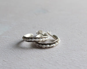 Sterling silver and pearl hoop earrings, Unique hoop earrings for her