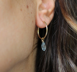 9k solid gold mismatched hoop earrings