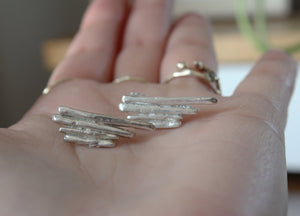 Mismatched sterling silver stud earrings, Minimal everyday earrings