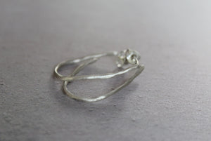 Sterling silver organic hoop earrings, Minimalist jewelry