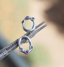 Load image into Gallery viewer, Gemstone stud earrings, Recycled sterling silver oval earrings
