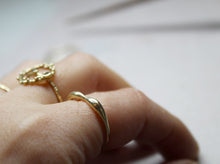 Load image into Gallery viewer, 9k gold thin curved ring , Minimalist gold ring