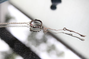 Lariat necklace, Sterling silver Y necklace