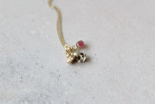 Load image into Gallery viewer, Sugar skull necklace with 9k solid gold chain