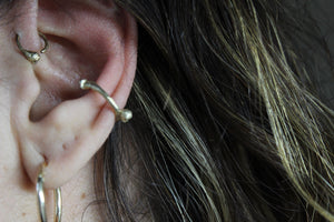 9k solid gold ear cuff, Gold branch ear wrap , Organic ear cuff