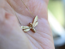 Load image into Gallery viewer, 14k deaths head moth necklace