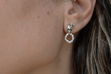Load image into Gallery viewer, Sugar skull and pearl stud earrings in Sterling Silver
