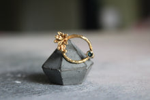 Load image into Gallery viewer, 14K solid gold succulent ring with 3mm London blue topaz