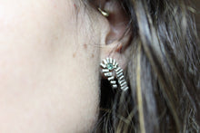 Load image into Gallery viewer, Green tourmaline earrings, Sterling silver stud earrings