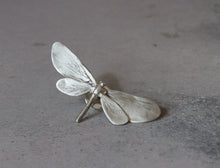 Load image into Gallery viewer, Sterling silver moth pin , Large moth butterfly brooch , Insect jewelry