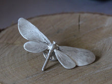 Load image into Gallery viewer, Sterling silver moth pin , Large moth butterfly brooch , Insect jewelry