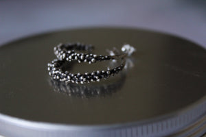 Sterling silver dot hoops , Granulation earrings, organic jewellery